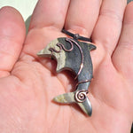 Bumblebee Jasper Dolphin Carving Copper Pendant