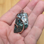 75ct Native Copper Chrysocolla Pendant in Rose Gold Fill