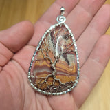 Wonderstone Picture Jasper Tree of Life Pendant Necklace in Sterling Silver