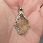 Oregon Sunstone Crystal Pendant in Sterling Silver