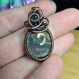 Crane Creek Agate Thunderegg from Oregon in Copper Pendant