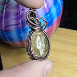 Rutilated Quartz in Copper Pendant