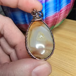 Carnelian Agate from Washington in Copper Pendant