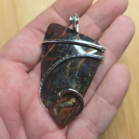 Rare Oregon Morrisonite Jasper Statement Pendant Sterling Silver