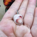 Natural Pink Rhodocrosite Pendant in Sterling Silver