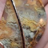 Oregon Graveyard Point Plume Agate Point Pendant Necklace in 14kt Rose Gold Fill