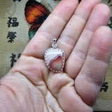 Natural Pink Rhodocrosite Pendant in Sterling Silver