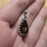 Mexican Fire Agate Pendant Sterling Silver and Rose Gold