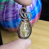 Rutilated Quartz in Copper Pendant