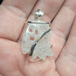 Quartz Crystal Ghost Pendant in Sterling Silver - Right Facing