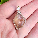 Oregon Sunstone Crystal Pendant in Sterling Silver