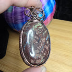 Hampton Butte Petrified Wood with Agate in Copper Pendant