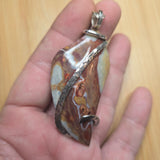 Gemfield Wonderstone Jasper Abstract Pendant in Sterling Silver