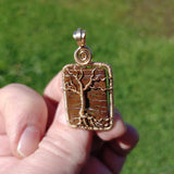 Australian Boulder Opal Tree of Life  Pendant in 14kt Yellow Gold Fill