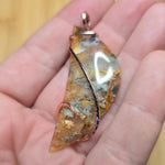 Oregon Graveyard Point Plume Agate Point Pendant Necklace in 14kt Rose Gold Fill