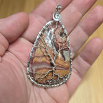 Wonderstone Picture Jasper Tree of Life Pendant Necklace in Sterling Silver