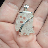 Quartz Crystal Ghost Pendant in Sterling Silver - Right Facing