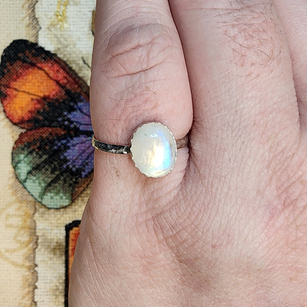 Buy Rainbow Moonstone Ring Sterling Silver Jewelry, Colorful Natural Flash  Moonstone, Gift for Her, Wedding Ring, Anniversary Gift, Custom Made Online  in India - Etsy