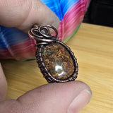 Dainty Maury Mountain Moss Agate in Copper Pendant