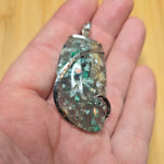 85ct Gem Silica with Native Copper Pendant in Sterling Silver