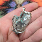 Gem Silica Geode with Native Copper Pendant in Sterling Silver