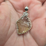 Oregon Sunstone Crystal Pendant in Sterling Silver