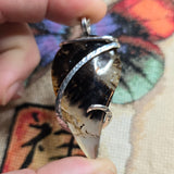 Flowery Black Dendritic Agate in Sterling Silver