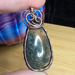 Yellow Green Maury Mountain Moss Agate in Copper Pendant