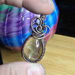 Rutilated Quartz in Copper Pendant