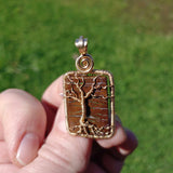 Australian Boulder Opal Tree of Life  Pendant in 14kt Yellow Gold Fill