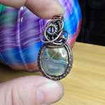 Crane Creek Agate Thunderegg from Oregon in Copper Pendant