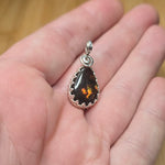 Mexican Fire Agate Pendant Sterling Silver and Rose Gold