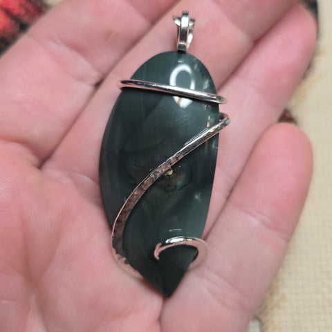 Blue Mountain Jasper Pendant Sterling Silver