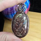 Hampton Butte Petrified Wood with Agate in Copper Pendant