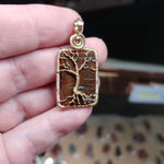 Australian Boulder Opal Tree of Life  Pendant in 14kt Yellow Gold Fill