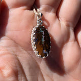 Bold Lightning Strikes Boulder Opal Pendant in Sterling Silver