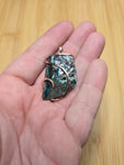 75ct Native Copper Chrysocolla Pendant in Rose Gold Fill