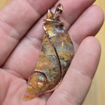 Oregon Graveyard Point Plume Agate Point Pendant Necklace in 14kt Rose Gold Fill