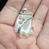 Quartz Crystal Ghost Pendant in Sterling Silver - Right Facing