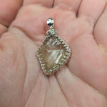 Oregon Sunstone Crystal Pendant in Sterling Silver