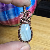 Graveyard Point Banded White Agate in Copper Pendant