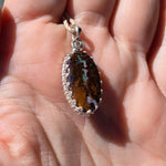 Bold Lightning Strikes Boulder Opal Pendant in Sterling Silver