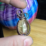 Rutilated Quartz in Copper Pendant