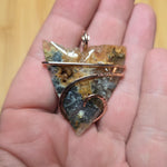 Natural Edge Oregon Graveyard Point Plume Agate Point Pendant Necklace in 14kt Rose Gold Fill