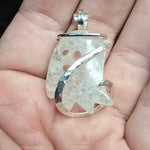 Quartz Crystal Ghost Pendant in Sterling Silver - Right Facing