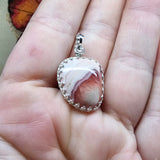 Natural Pink Rhodocrosite Pendant in Sterling Silver