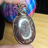 Hampton Butte Petrified Wood with Agate in Copper Pendant