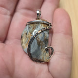 Oregon Widowmaker Plume Jasper Agate Pendant Sterling Silver