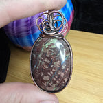 Hampton Butte Petrified Wood with Agate in Copper Pendant