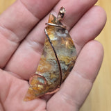 Oregon Graveyard Point Plume Agate Point Pendant Necklace in 14kt Rose Gold Fill